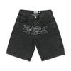 Unisex Y2K Jeans Men Women Hip Hop Cartoon Graphics Streetwear Retro Patchwork Denim Short Retro Loose Denim Casual Shorts