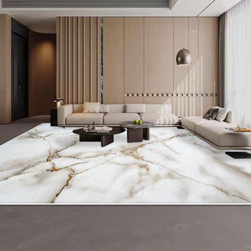 Marble Style Large Size Luxury Carpet Living Room Soft Antiskid Room Decoration Home Mats Easy Cleaning Dining Room Area Rug