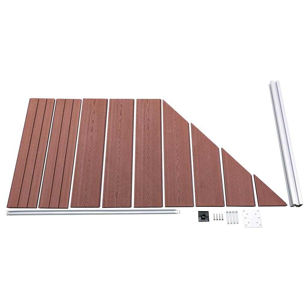 WPC Fence Set: 1 Square Panel + 1 Diagonal Panel 273 x 186 cm Brown