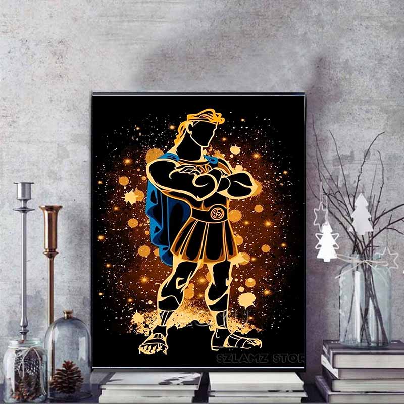 Disney Diamond Painting Hercules Silhouette Art Illustration DIY 5D Cartoon Mosaic Cross Stitch Gift Room Decoration