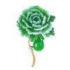 Exquisite Green Peony Flower Brooch For Women Girls Vintage Anti-Slip Pins Versatile Corsage Clothing Accessories Gifts