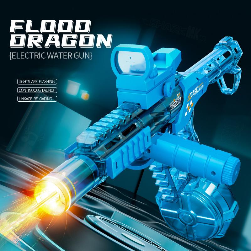 Long Range Shooting Electric Water Gun Toys Children Automatic Sensor Muzzle Flame Squirt Gun Kids Summer Beach Pool Party Toy
