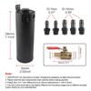 Universal Oil Catch Can 2-port Long Billet Aluminum Baffled Tank with Breather Filter Oil Separator