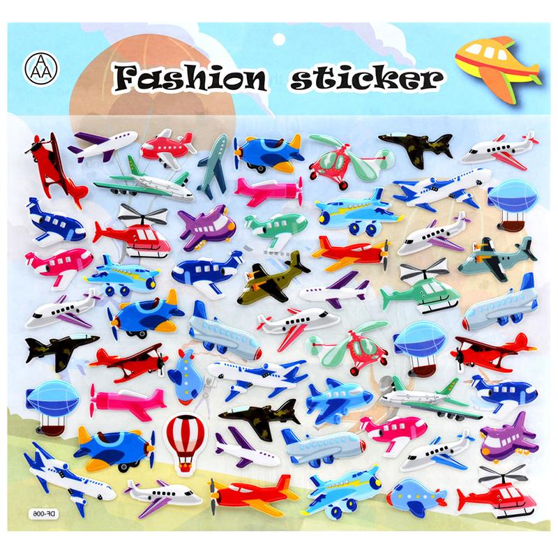 3D Bubble Sticker Car Truck Plane Traffic Waterproof Cartoon Anime Stickers For Girl Boy Kids Funny Educational Toys