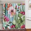 Cute Dinosaur Funny Shower Bathroom Curtain Waterproof Cat Green Leaves Fabric Pastel Toilet Door Curtains Modern Marble Cortina