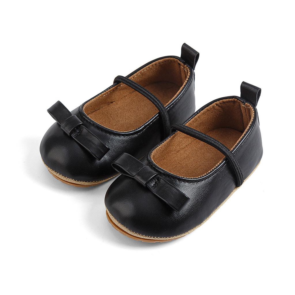 Sapatos de Bebê Princesa Cor Sólida Com Decoração de Laço Para Menina Pequena Moda