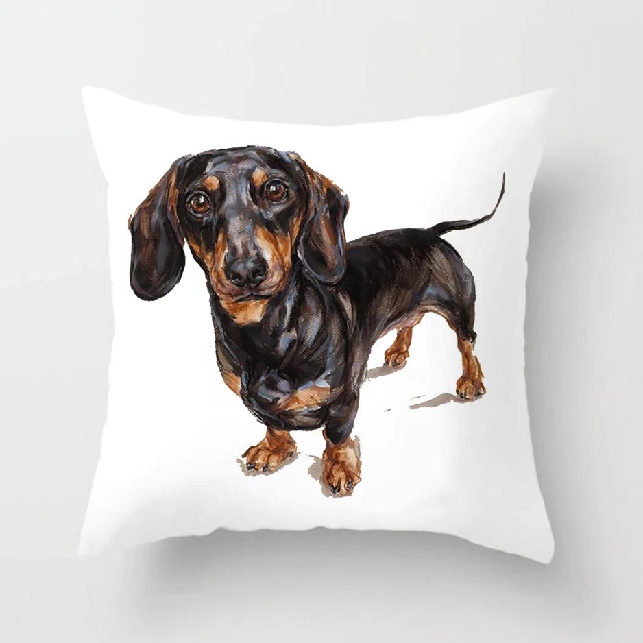 Dachshund Cushion Cover Kids Gift 45x45cm Cute Dog Animals Puppy Pillows Covers Sausage Throw Pillow Cases Custom Pillowcase