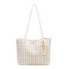 New casual fashion, this year's popular woolen plaid autumn plaid single shoulder crossbody portable tote bag