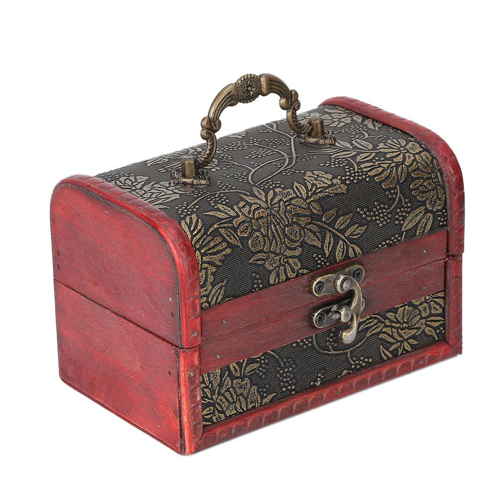 

Vintage Square Jewelry Storage Box Handmade Wooden Decorative Display Case