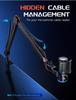 FIFINE Boom Arm Microphone Stand, Desktop Microphone Stand with Extension Pole, Telescoping and Folding, 360° Rotation, Adjustable Angle, 14" To 38"