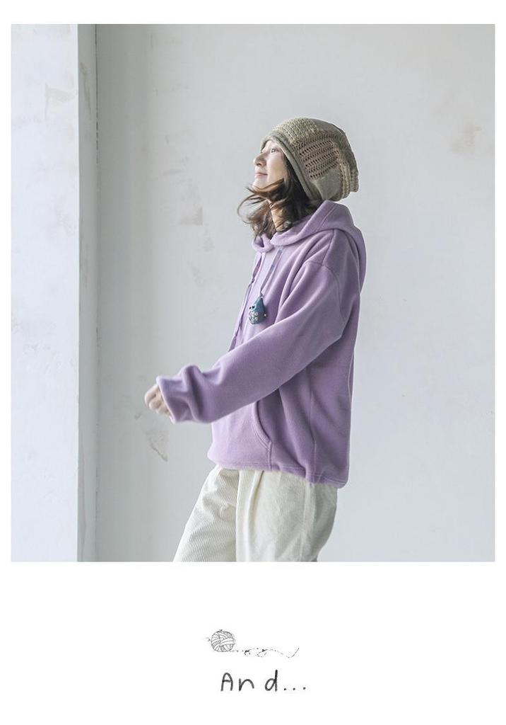 Women's Wool-Like Fleece Thickened Pullover Hoodie - 2026 New Style Casual Sweatshirt