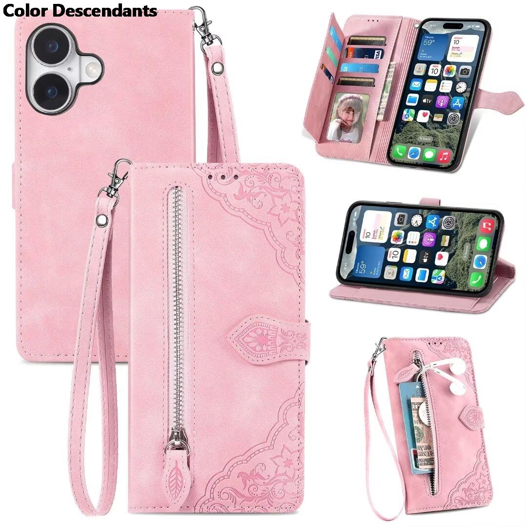 

Leather Phone Case For Samsung Galaxy S24 S23 Ultra S22 S21 S20 FE S10 Plus Note 20 10 9 5G Flip Lanyard Stand Wallet Card Cover Samsung Note20 Ultra розовый