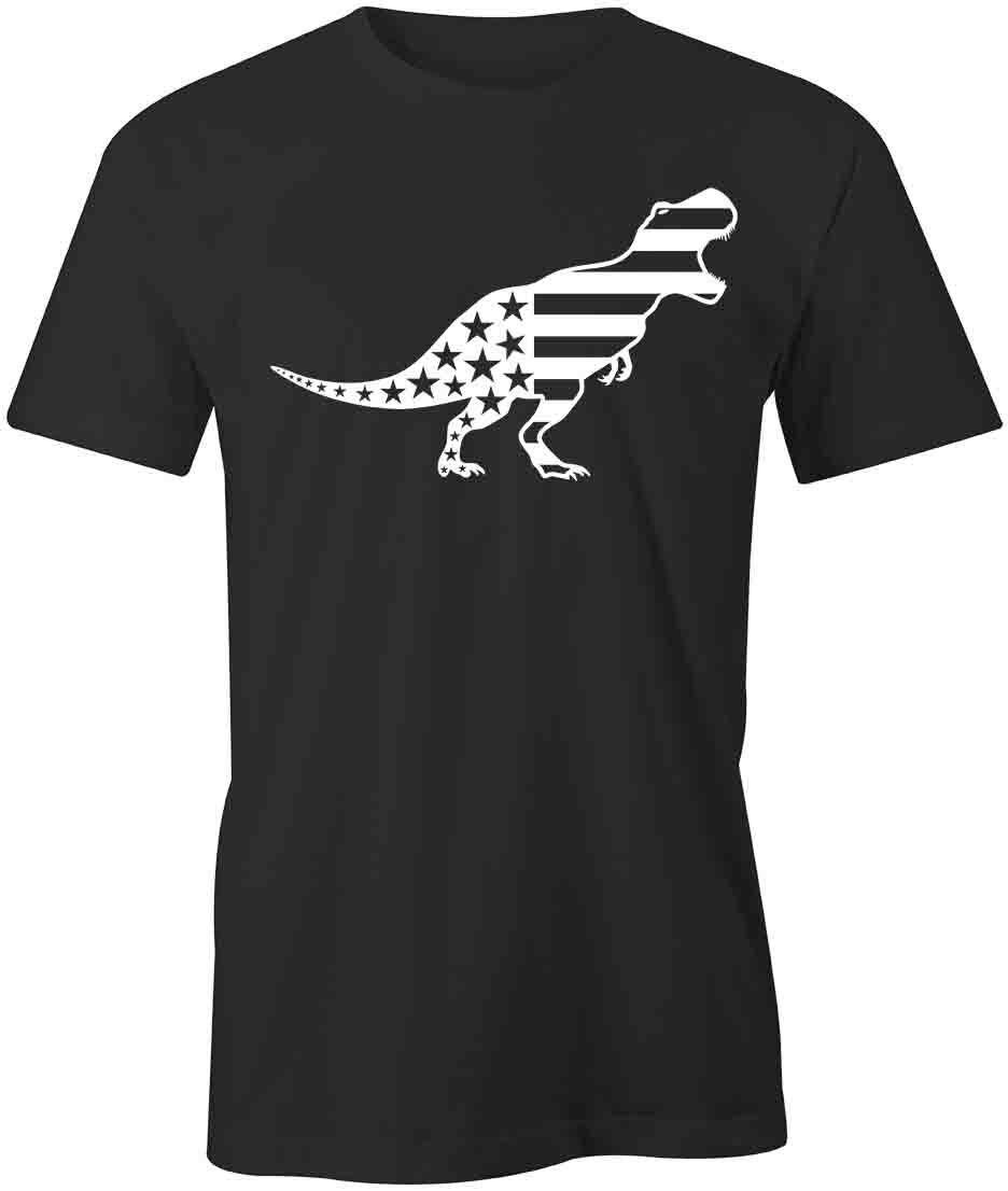 AMERICAN FLAG DINOSAUR TShirt Tee Short-Sleeved Cotton CLOTHING S1BSA321 XXXXL