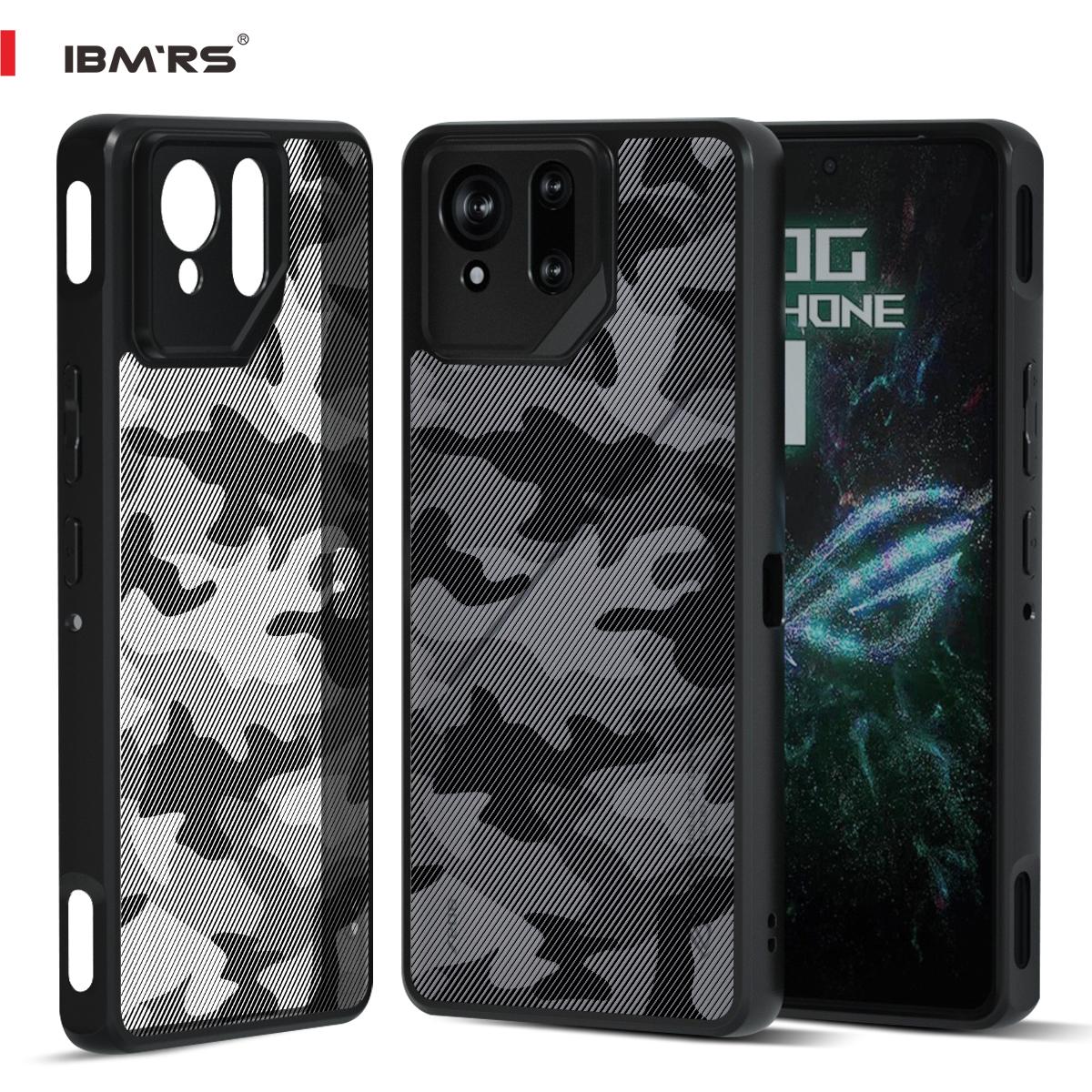 

(В комплекте ремешок на запястье)Чехол IBMRS для Asus ROG Phone 9/9 Pro, полупрозрачный матовый тонкий противоударный защитный чехол - черный камуфляж Art Camo