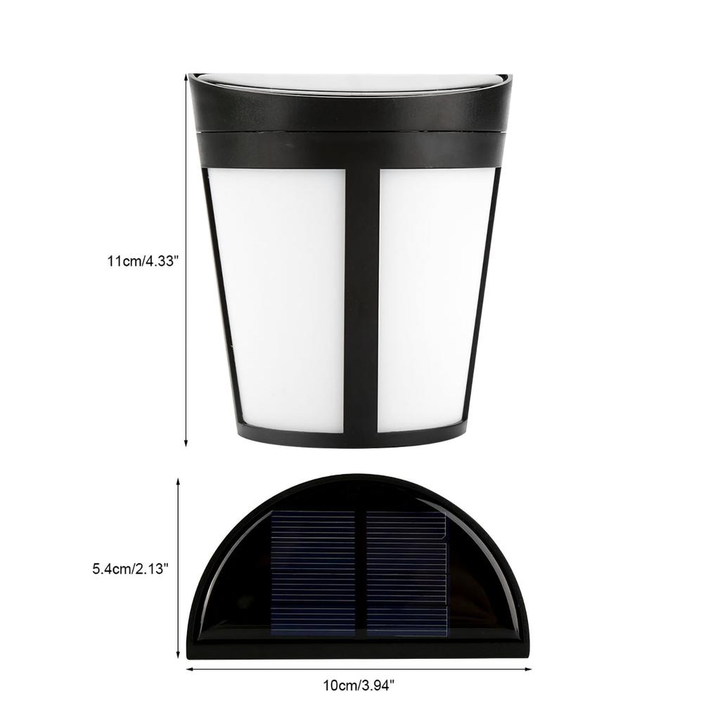 Solar Powered Wall Mount Light Outdoor Garden Landscape Fence Yard Lamp Pure White