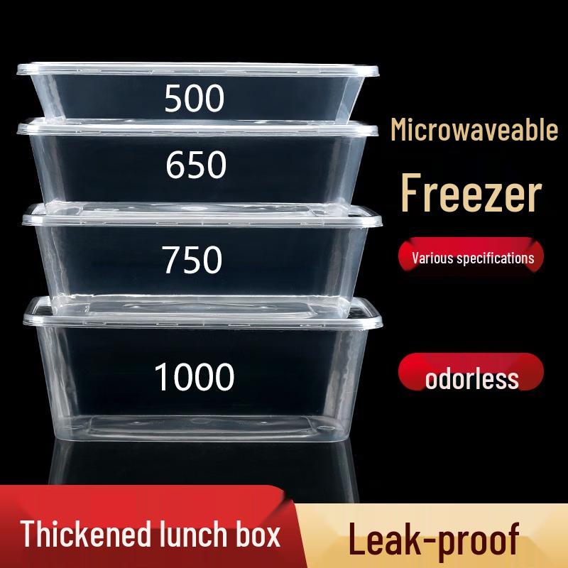 Disposable Plastic Bowl-Shaped Meal Boxes with Lids, 300ml, 200 Sets