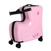 20" Kid's Ride-on Travel Suitcase,Rolling Luggage with Wheels Carry Trolley Luggage with Password Lock for Children's Day Gift
