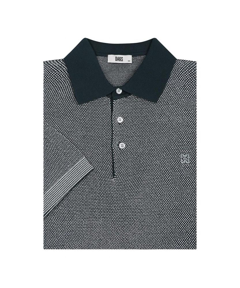 Dagseusyeocheu Two-Tone Jacquard Short Sleeve Collared Knit Green_Dls1Swts103E1