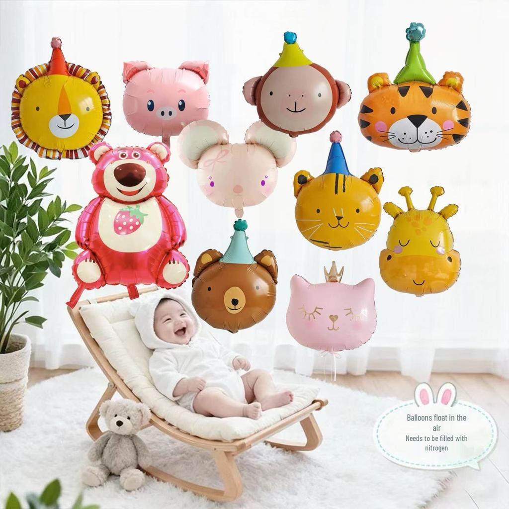 Cartoon Animal & Fruit Helium Balloons for Baby Tracking 