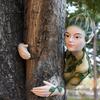 Elf Statue Fairy Tree Hugger Waterproof UV Resistant Simple Installation Fairy Garden Ornament Figurines Tree Hugger