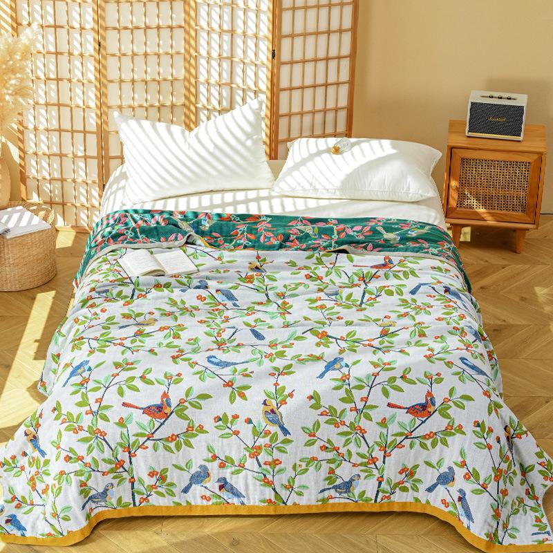 

100% Cotton Blanket, Fresh Sheets, Four-Layer Gauze Sheets, Reversible Sheets 150x200cm