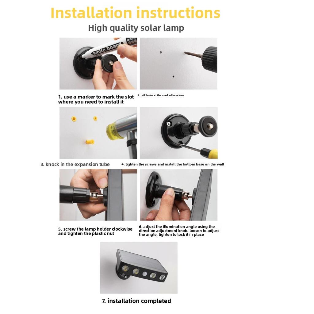 LED Solar Wall Light, Fake Security Camera Lamp, Motion Sensor, Waterproof Outdoor Garden Courtyard Solar Flood Light