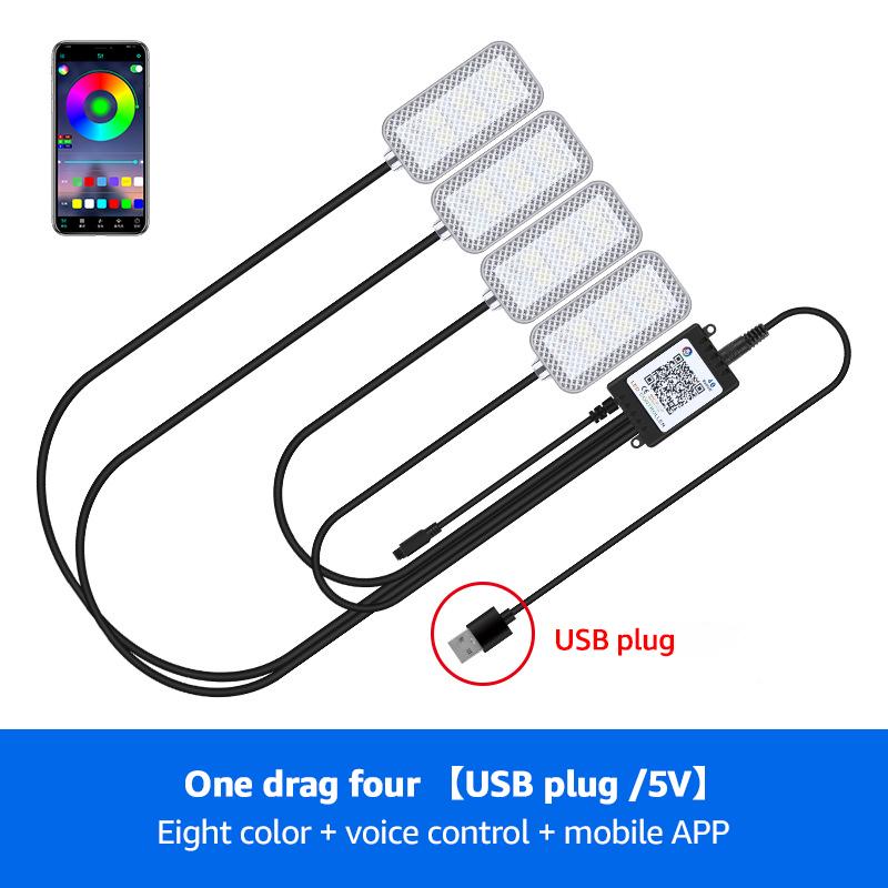 Car Lights Led Bar Automotive Strip Universal Mood Foot Light Cigarette Lighter USB Decorative Atmosphere Lamp Signal Lamp