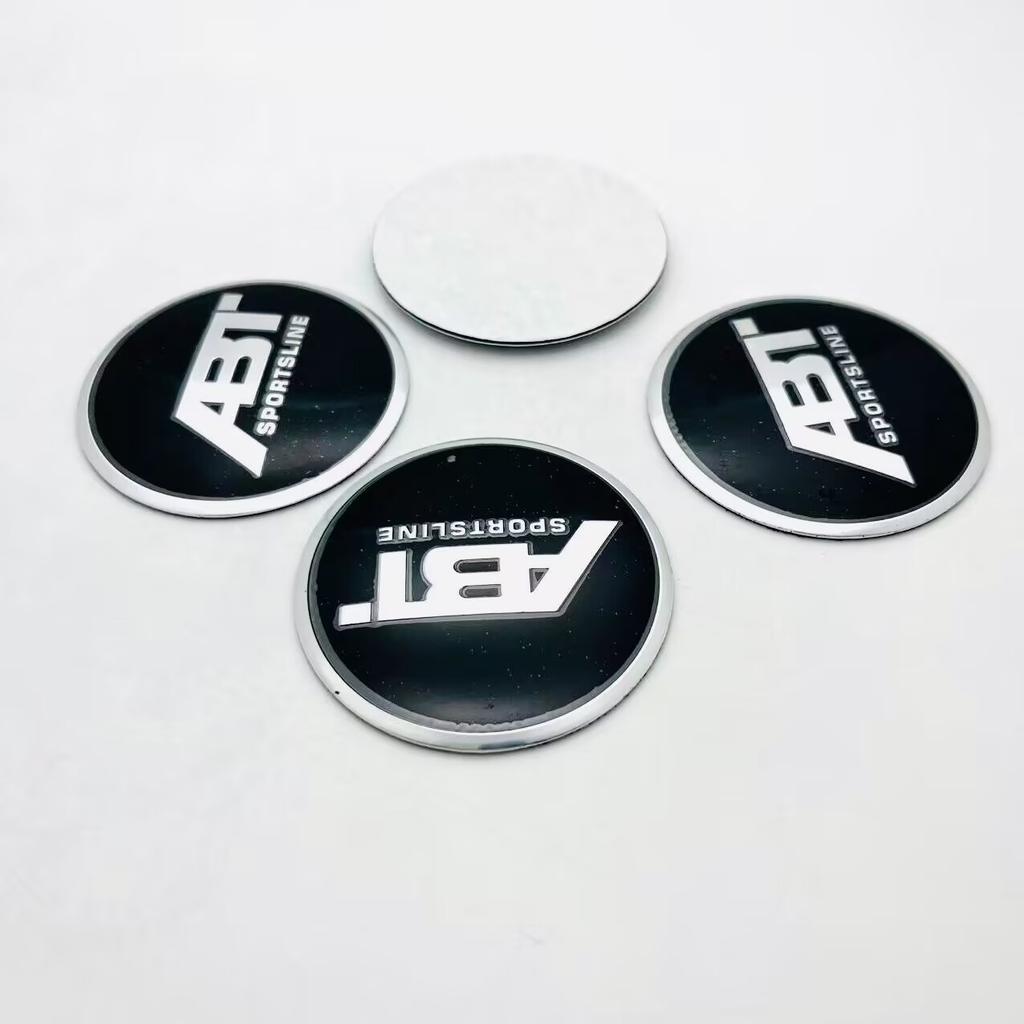4pcs 56mm Aluminium Silver Black Logo ABT Wheel Center Caps Hubcaps Sticker ABT Sportsline Badge Accessories
