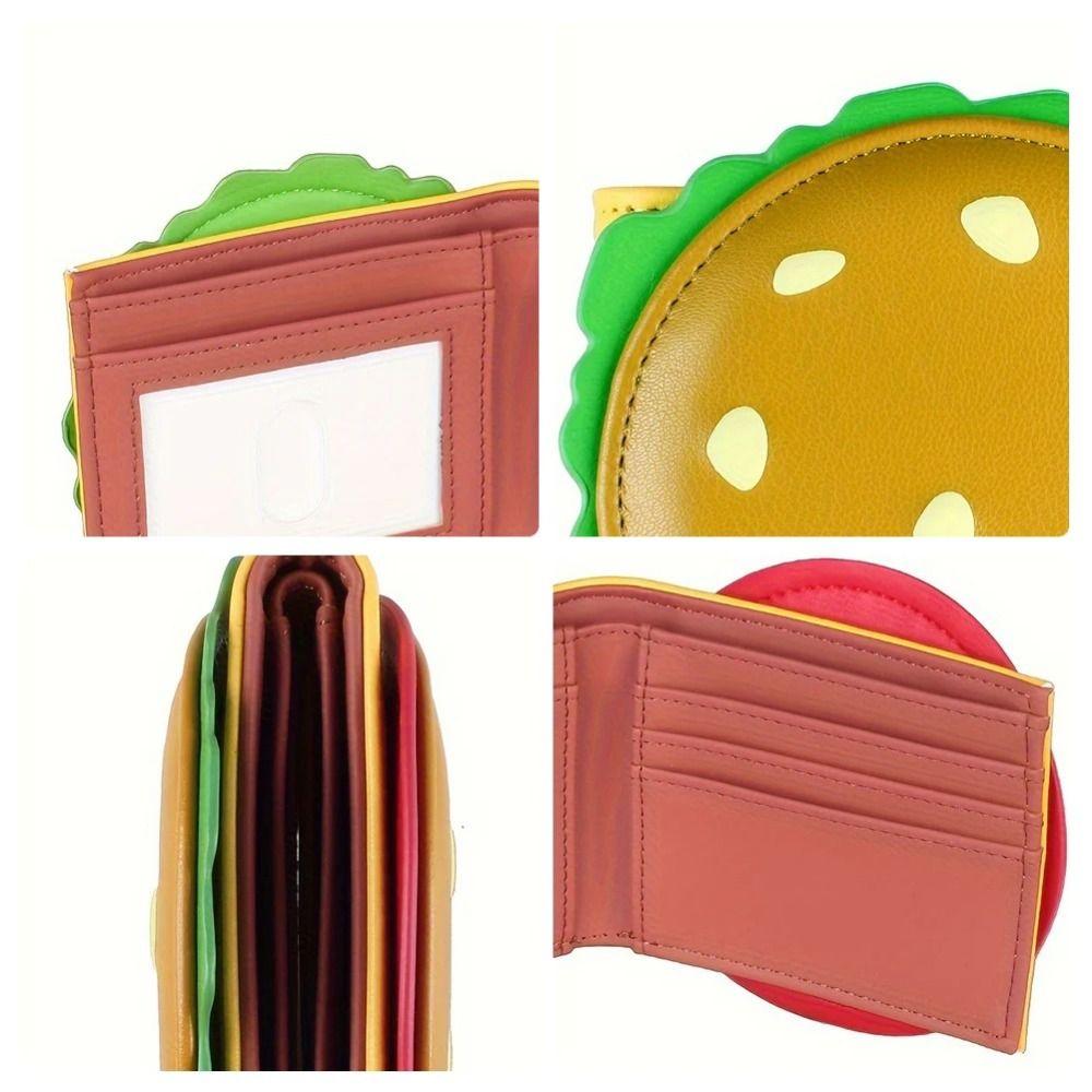 Simple Basketball Burger Wallet RFID Blocking Football PU Leather Card Holder Folded Anti-theft Two Fold Wallet Men