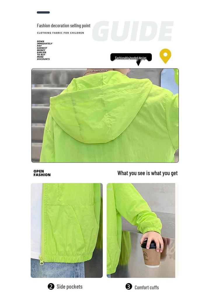 Summer 2026 Kids' Lightweight Sun Protection Jacket - Trendy Korean Style for Boys