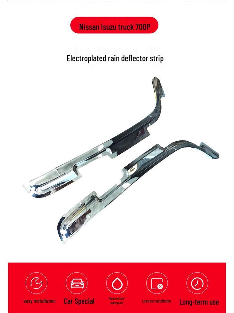 Electroplated Rain Deflector with Notch for Nissan Isuzu 700P Truck