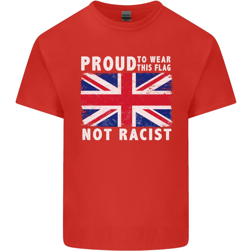 Proud to Wear Flag Not Racist Union Jack Unisexs Light Cotton TShirt