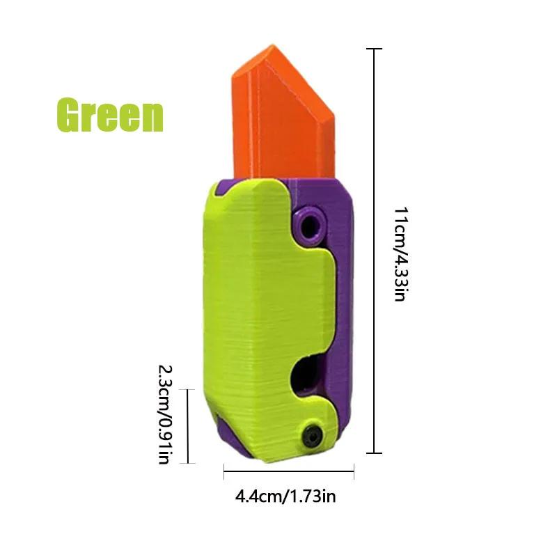 3D Gravity Radish Knife Decompression Push Card Kids Small Toy Radish Comb Decompression Cartoon Children's Toy Gift Mini Model
