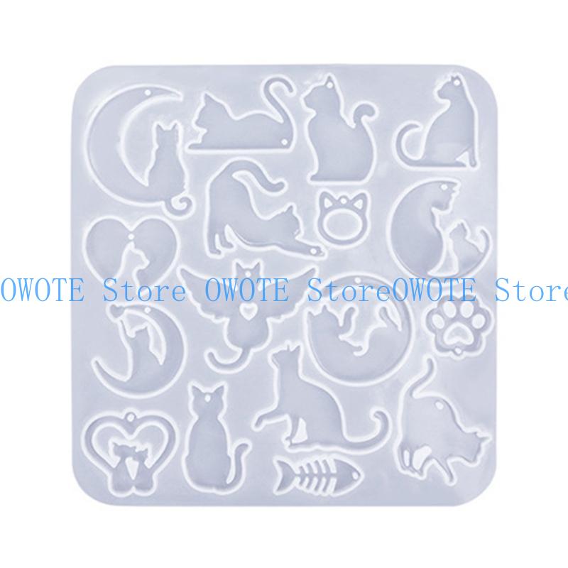A52E Earring Silicone Molds Cats Keychain Moulds Gift for Cats Enthusiasts