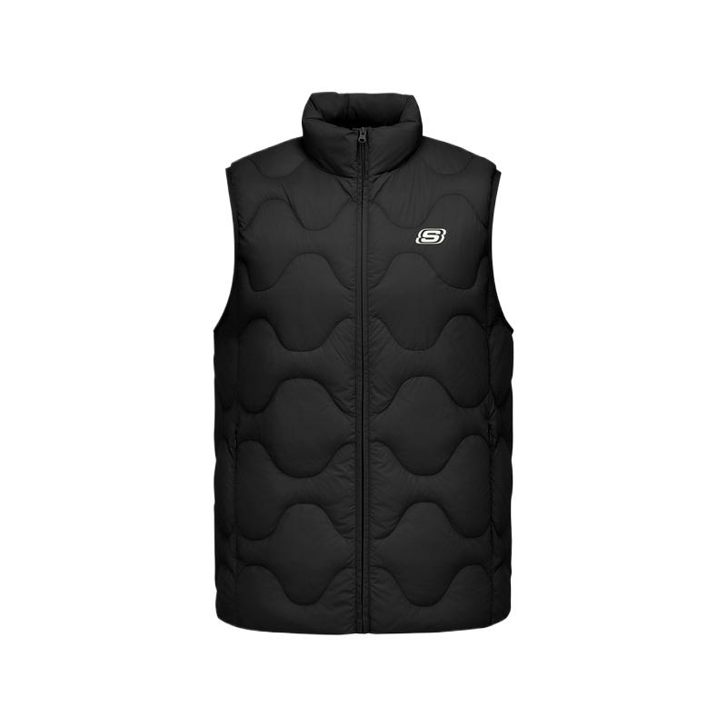 Skechers Solid Color Zipper Skin-Friendly Down Vest Unisex vest L425U045-0018 S
