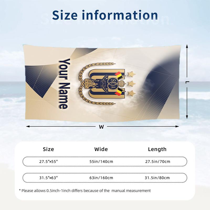 Beach Towel Anderlecht FC Print Custom Name Text Soft Towel for Swimming Pool