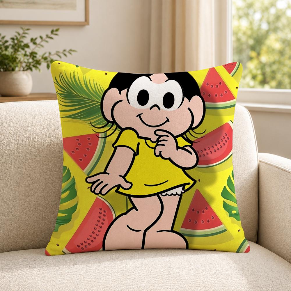 Character MMagali Cartoon Cushion Cover Soft Short Plush SkinFriendly Cushion Case for MultiScene Use