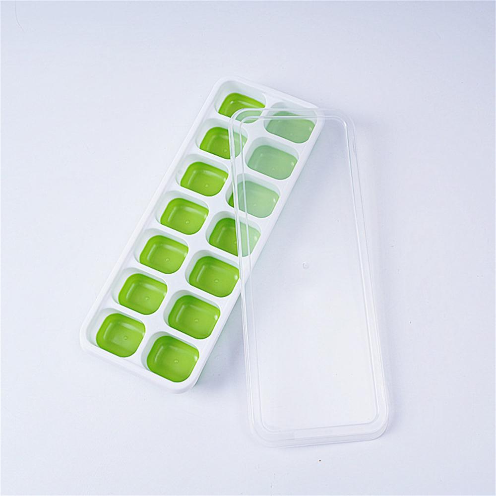14 Grid 4Pcs/Set CubeTray Stackable Silicone Ice Mold with Removable Lid Easy-Release For Cocktail Freezer Kitchen Tools