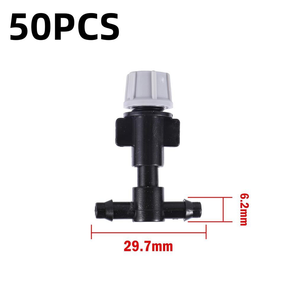 10/50Pcs Adjustable Grey Sprayer Nozzle Kits 4/7mm Hose 2-way 3-way Drip-irrigtion Sprinklers Garden Lawn Atomization Cooling
