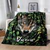 240Gm2 Wolf Customize Your Name Outdoor Blanket Suitable For All Seasons Comfortable And Warm Soft Blanket Suitable For Travel Gifts For Relatives And