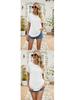 Women's Eyelet Summer Round Neck Short Sleeve Casual T-shirt