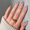 Hochwertige tragbare künstliche Nägel im Mandel-Nude-French-Stil – mittellange und lange Nagelspitzen
