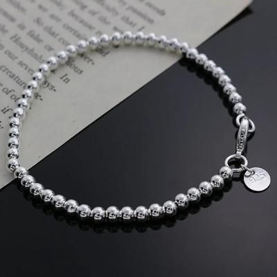 Schön mode Elegant Goldfarbe Silberbeschichtet 4MM Perlenkette Damen Buchstabe süß Armband hohe Qualität Wunderschöner Schmuck H198