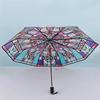 Automatic Church Retro Transparent Large Umbrella Stained Glass Transparent Umbrella Romantic Sunny Dual Use Of Rain And Light