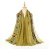 Womens Ethnic Style Embroidered Summer Sun Protection Shawl Scarf