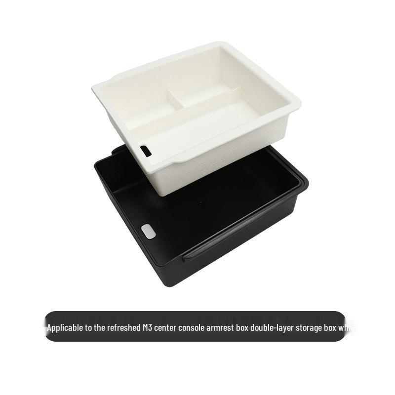 Tesla Model 3 Facelift Center Console Double-Layer Storage & Glasses Holder Accessories