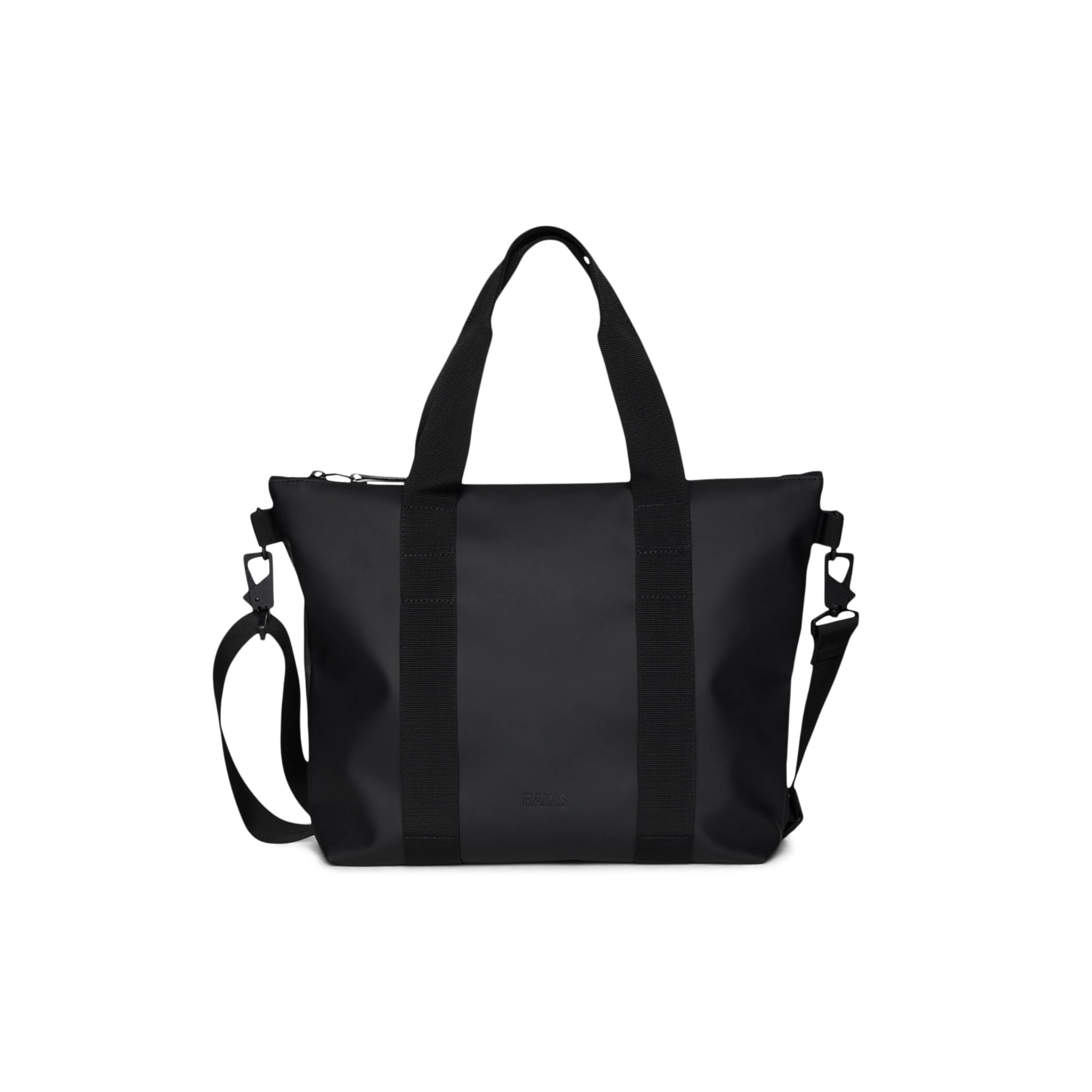 

RAINS Micro Tote a waterproof crossbody bag for men and perfect for everyday essentials Micro Bag, women, (Black), Black, Micro, Black/White,