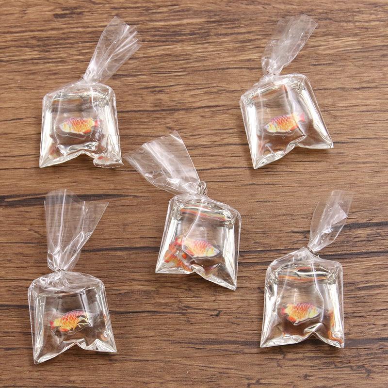 1Pcs 24*53MM DIY Transparent Resin Simulation Goldfish Pendant Jewelry