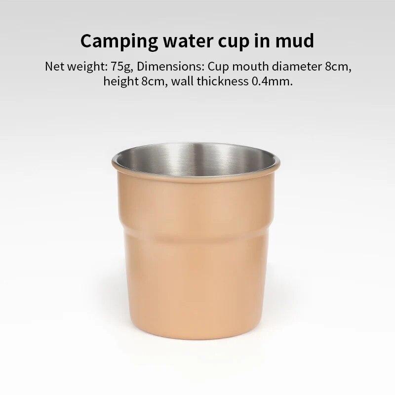 Öl Vinkoppar Stapelbara Campingkopp Drickmugg Rostfritt Stål Campingmugg med Förvaringspåse för Inomhus Utomhus Resor