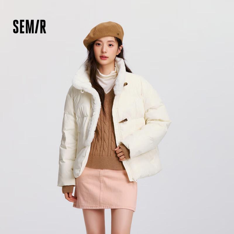 

Semir Women s Faux Fur Collar Short Down Jacket XS